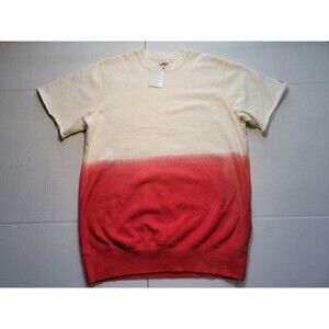 Undefeated 5 Strikes Logo White Red Ombre  Pullover Short Sleeve Sweater Mens L.